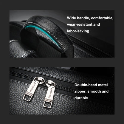 Bopai 61-121671A Top-Layer Cowhide Large-Capacity Casual Business Laptop Backpack(Black) by Bopai