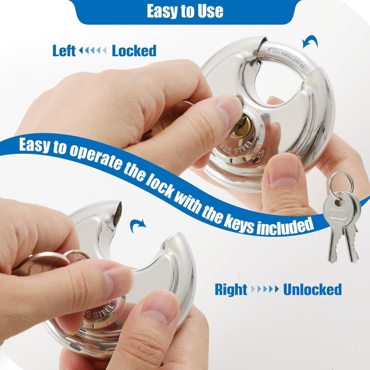 90mm Household Anti-Theft Rust-Proof And Waterproof Pure Copper Core Round Padlock by bashfashion