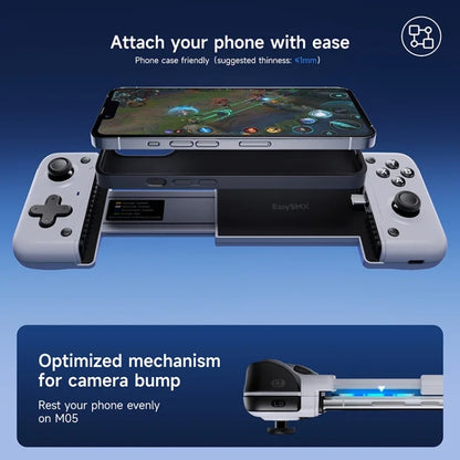 EasySMX M05 Mobile Gaming Controller For Type-C Mobile Phones And IPhone 15 Series With Hall Trigger(Black White) by EasySMX