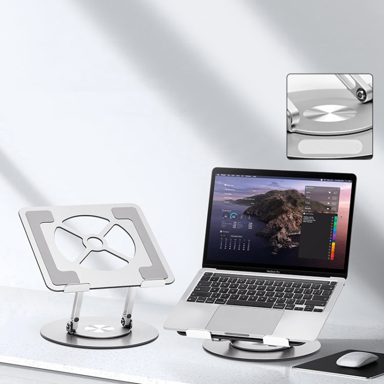 Aluminum Alloy Laptop Stand Notebook Riser with 360 Degree Rotating Base,(Silver) by bashfashion