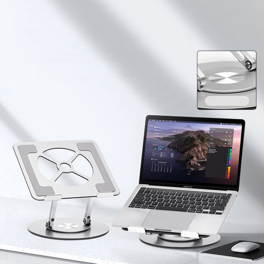 Aluminum Alloy Laptop Stand Notebook Riser with 360 Degree Rotating Base,(Silver) by bashfashion