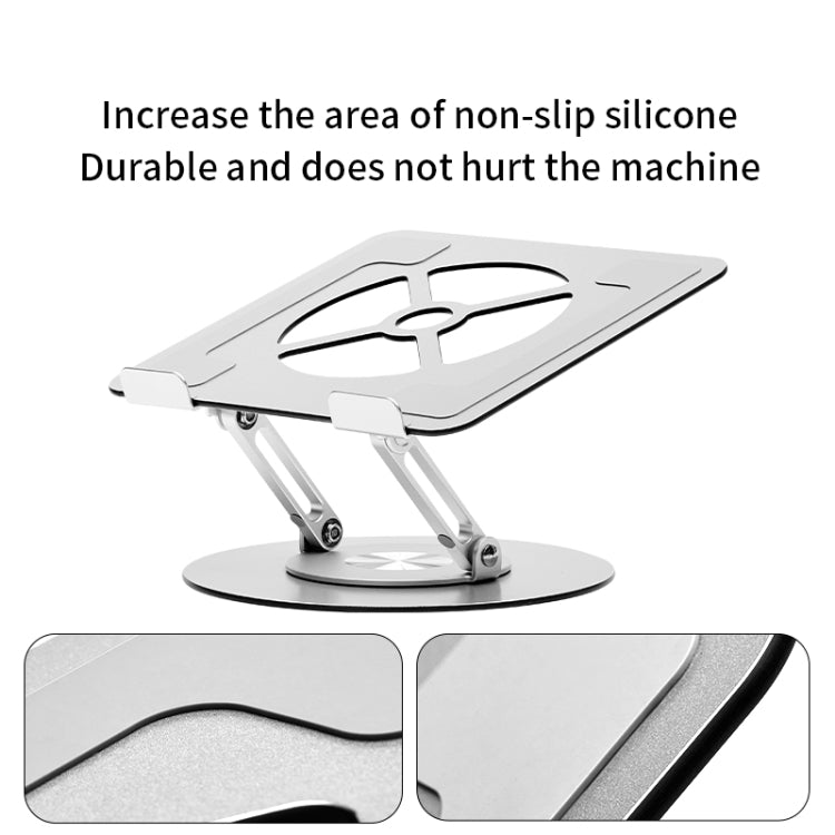 Aluminum Alloy Laptop Stand Notebook Riser with 360 Degree Rotating Base,(Silver) by bashfashion