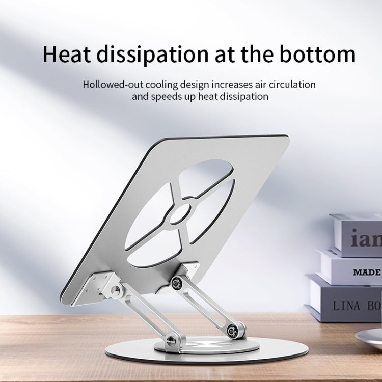 Aluminum Alloy Laptop Stand Notebook Riser with 360 Degree Rotating Base,(Silver) by bashfashion