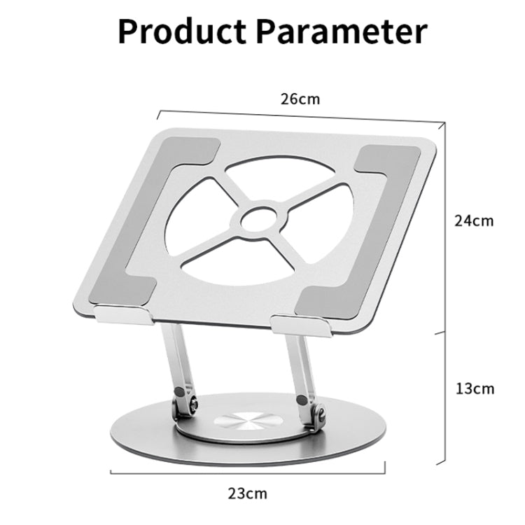 Aluminum Alloy Laptop Stand Notebook Riser with 360 Degree Rotating Base,(Silver) by bashfashion