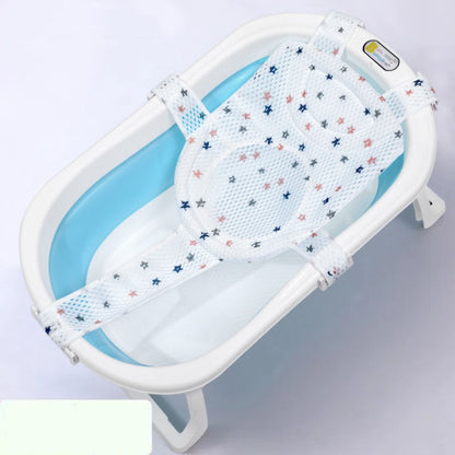 Newborn Bath Net Suspension Mat Non-Slip Baby Bath Mat Length Adjustable Bathtub Stand(5 Buckle Star) by bashfashion