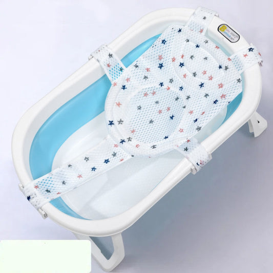 Newborn Bath Net Suspension Mat Non-Slip Baby Bath Mat Length Adjustable Bathtub Stand(5 Buckle Star) by bashfashion