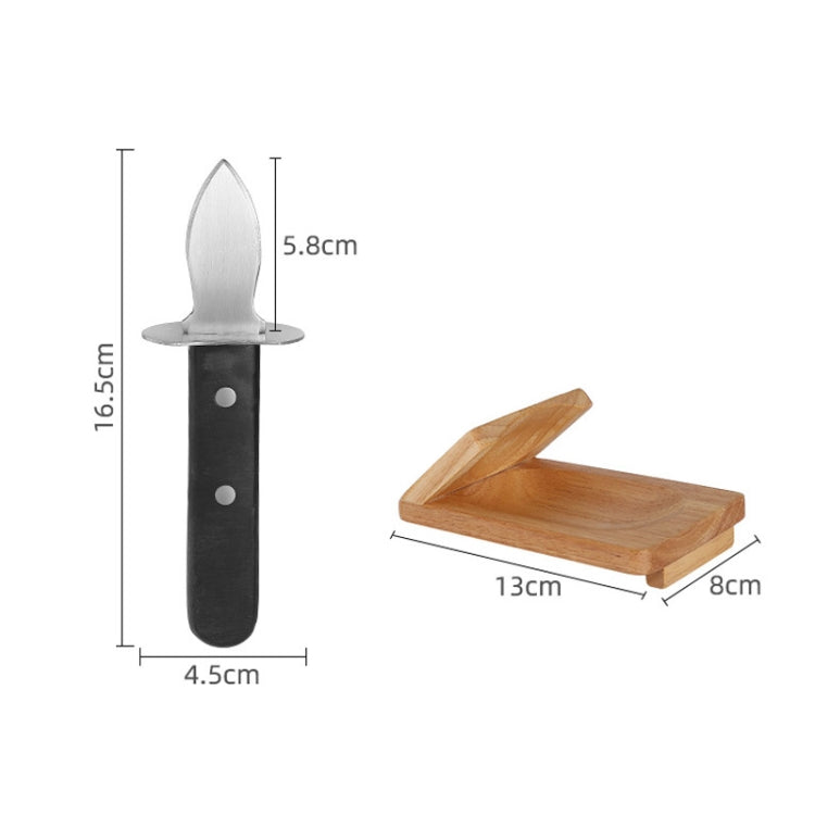 Stainless Steel Opening Oyster Scallop Tool Kitchen Shell Pryer Knife+Wooden Stand by bashfashion