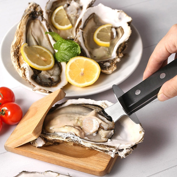 Stainless Steel Opening Oyster Scallop Tool Kitchen Shell Pryer Knife+Wooden Stand by bashfashion