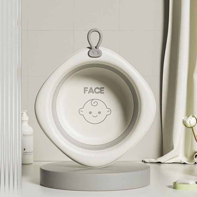 Children Folding Washbasin Newborn Baby Portable Thickened Plastic Wash Basin(Grey) by bashfashion