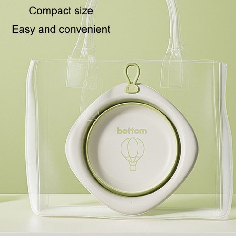 Children Folding Washbasin Newborn Baby Portable Thickened Plastic Wash Basin(Grey) by bashfashion