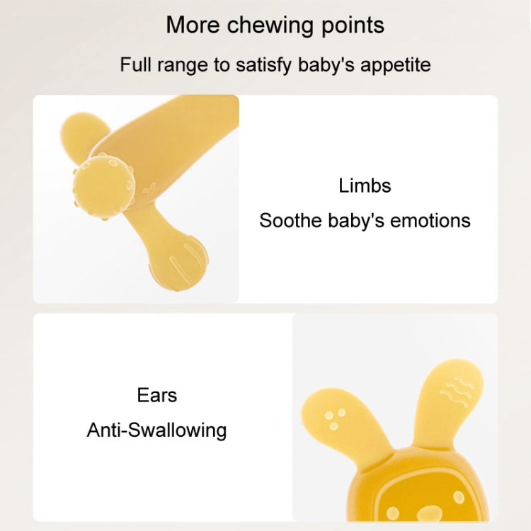 Bunny Baby Teether BPA Free Food-Grade Silicone Teether Infant Teething Stick Anti-Eating Hand, Color: Nano Color by bashfashion