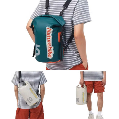 Naturehike Rafting Waterproof Bag Dry Wet Separate Shoulder Bag Outdoor Swimming Pack, Color: 10L Green by Naturehike