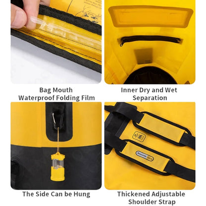 Naturehike Wet Dry IPX6 Waterproof Bag Outdoor Seaside Diving Swimming Rafting Equipment, Color: 30L Yellow by Naturehike