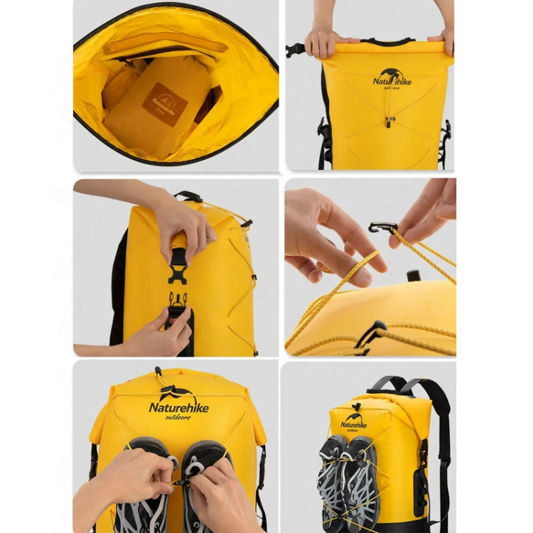 Naturehike Wet Dry IPX6 Waterproof Bag Outdoor Seaside Diving Swimming Rafting Equipment, Color: 40L Yellow by Naturehike