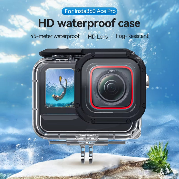 For Insta360 Ace Pro Camera TELESIN 45m Waterproof Case Underwater Diving Housing Cover by TELESIN