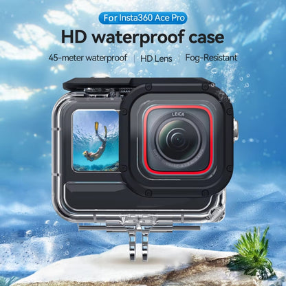 For Insta360 Ace Pro Camera TELESIN 45m Waterproof Case Underwater Diving Housing Cover by TELESIN