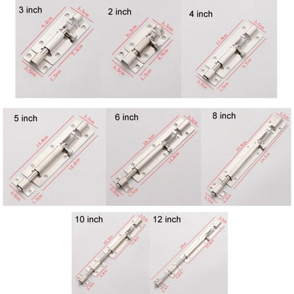 2 inch Stainless Steel Latch Door Bolt Bathroom Wooden Door And Window Anti-Theft Latch Lock by bashfashion