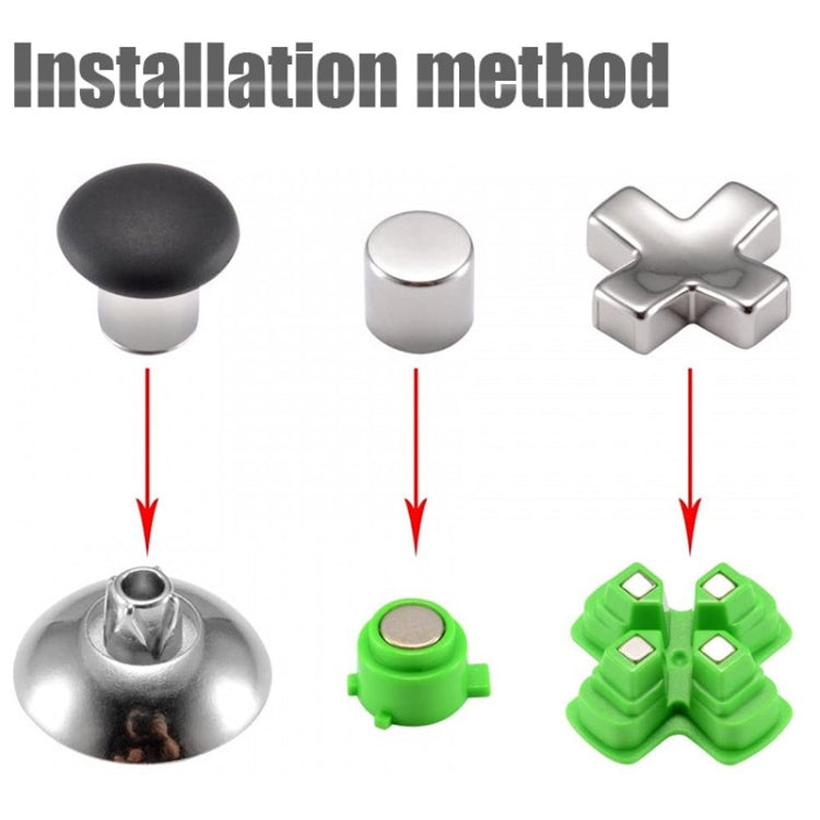 For PS4 32pcs /Set Gamepad Metal Buttons Mushroom Head Magnetic Base Cross Keys Accessory Set by bashfashion