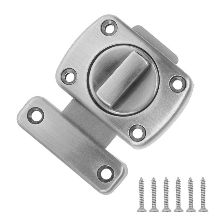 Stainless Steel Rotate Bolt Latch Anti-Theft Security Bathroom Door Lock Spring Latch, Specification: Large Silver by bashfashion