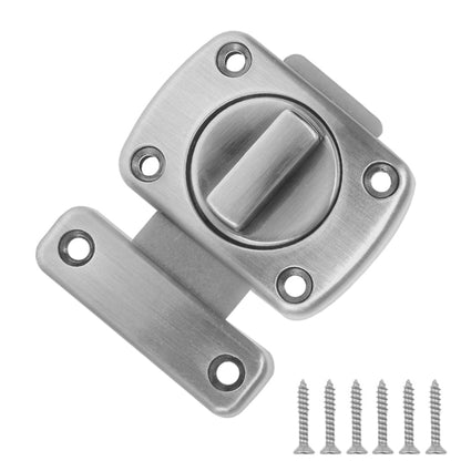 Stainless Steel Rotate Bolt Latch Anti-Theft Security Bathroom Door Lock Spring Latch, Specification: Large Silver by bashfashion