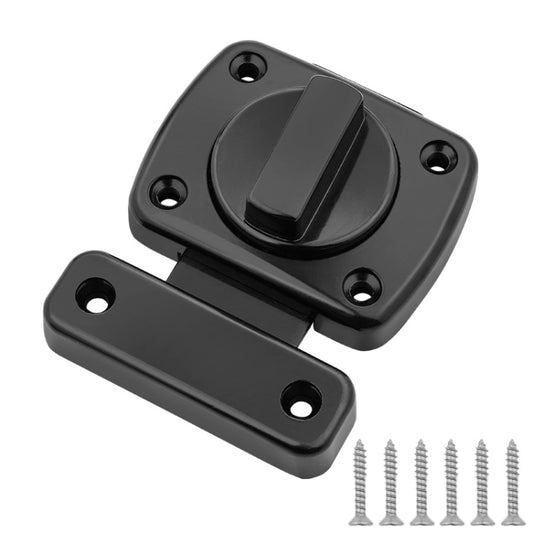 Stainless Steel Rotate Bolt Latch Anti-Theft Security Bathroom Door Lock Spring Latch, Specification: Extra Large Black by bashfashion