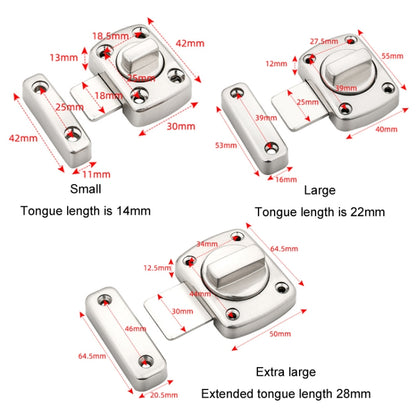 Stainless Steel Rotate Bolt Latch Anti-Theft Security Bathroom Door Lock Spring Latch, Specification: Large Silver by bashfashion