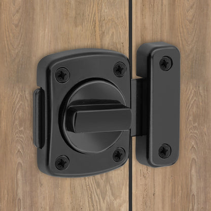 Stainless Steel Rotate Bolt Latch Anti-Theft Security Bathroom Door Lock Spring Latch, Specification: Extra Large Black by bashfashion