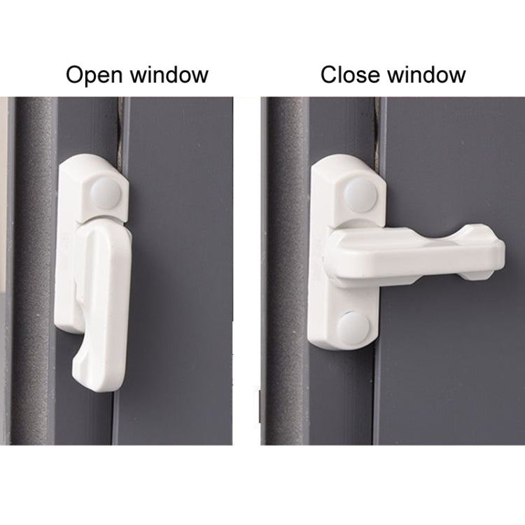 2pcs T-type Window Lock Plastic Steel Hasp Security Anti-theft Door Lock by bashfashion