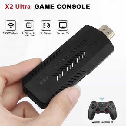 X2 Ultra Video Game Stick Console With 2.4G Double Wireless Controller 64GB by bashfashion