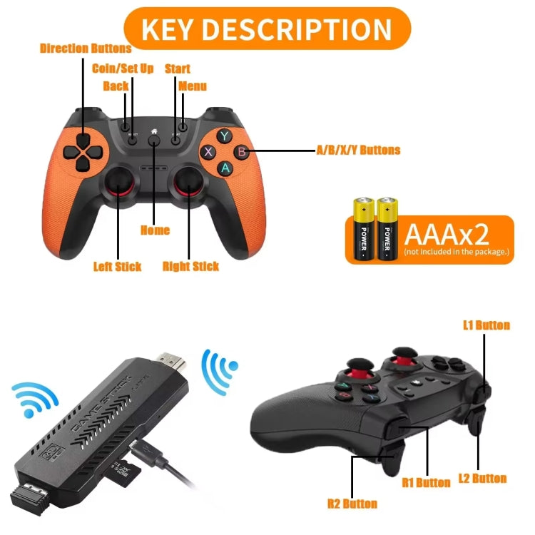 X2 Ultra Video Game Stick Console With 2.4G Double Wireless Controller 128GB by bashfashion