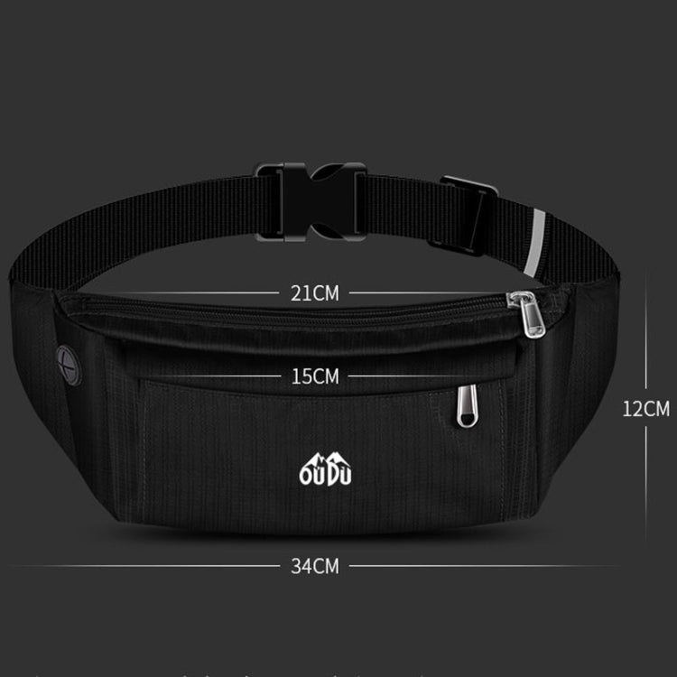 OUDU Outdoor Sports Waist Pack Male And Female Running Waterproof Cell Phone Bag(Navy Blue) by OUDU