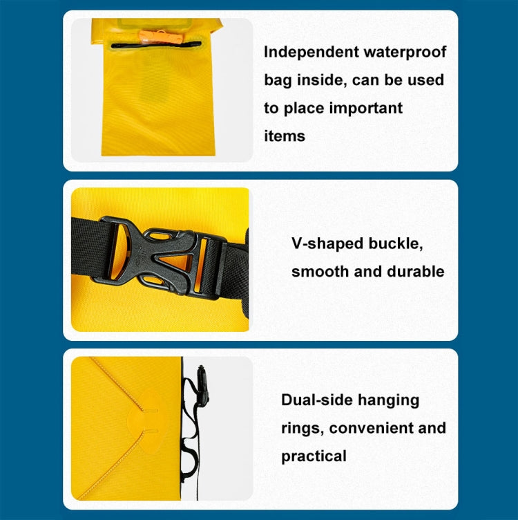 XINDA XD-BAG19 IPX7 Waterproof Outdoor Stream Tracing Backpack Diving Bag, Color: Yellow-36L by XINDA