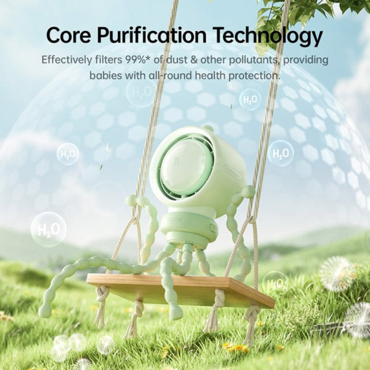 JisuLife Stroller Fan Life2S High Speed Energy Saving Stroller Mini Fan Octopus Bladeless Swingable Head Air Purifying Fan(Brown) by Jisulife