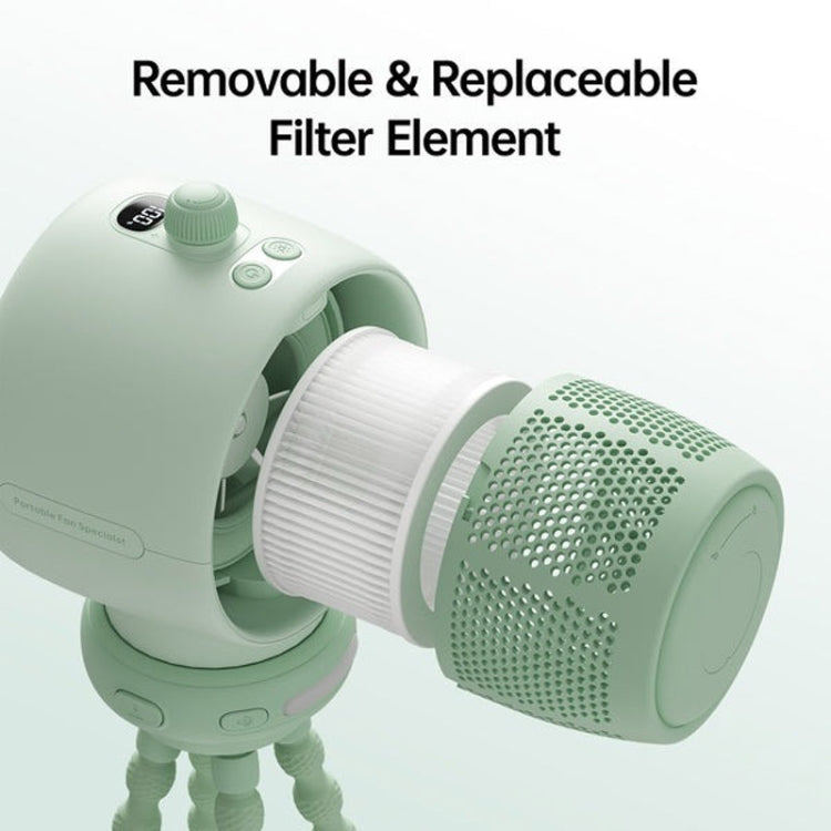 JisuLife Stroller Fan Life2S High Speed Energy Saving Stroller Mini Fan Octopus Bladeless Swingable Head Air Purifying Fan(Brown) by Jisulife