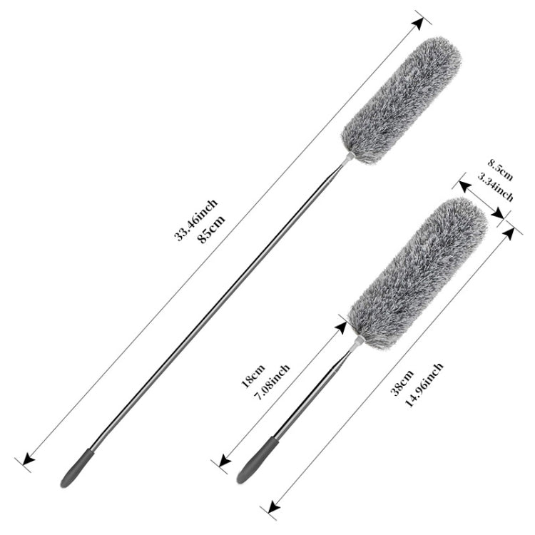 Stainless Steel Telescopic Bendable Household Duster(Rose Red) by bashfashion