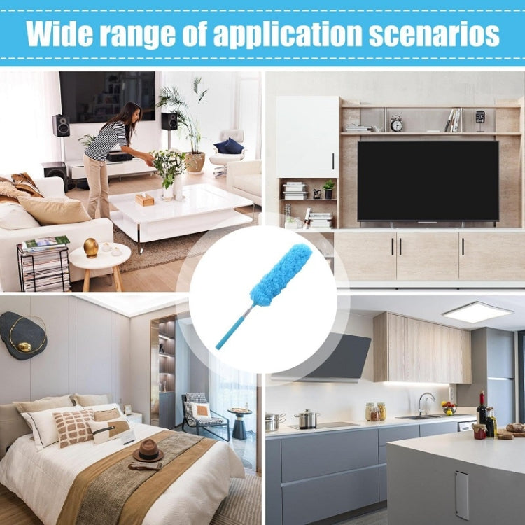 Stainless Steel Telescopic Bendable Household Duster(Gray) by bashfashion