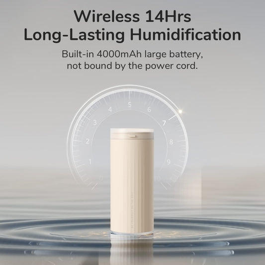 JisuLife HU16 Desktop Dual Mist Ports Humidifier, Color: Brown Rechargeable by JisuLife