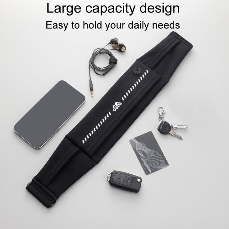 Large OUDU Outdoor Sports Portable Wrap-Around Waist Pack Unisex Cell Phone Bag(Black) by OUDU