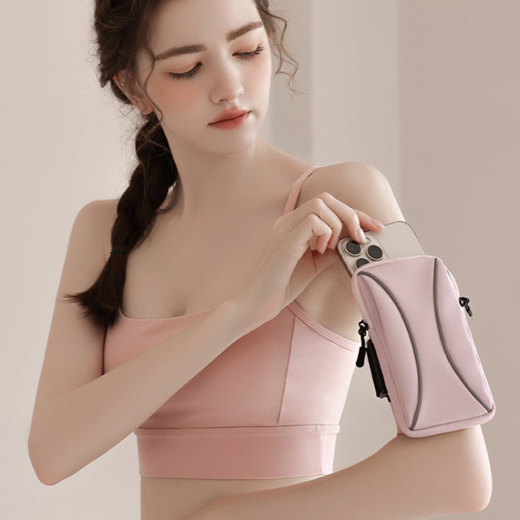 Outdoor Running Cell Phone Arm Bag Unisex Waterproof Mobile Phone Pouch(Pink) by bashfashion