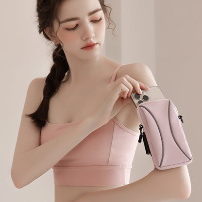 Outdoor Running Cell Phone Arm Bag Unisex Waterproof Mobile Phone Pouch(Pink) by bashfashion