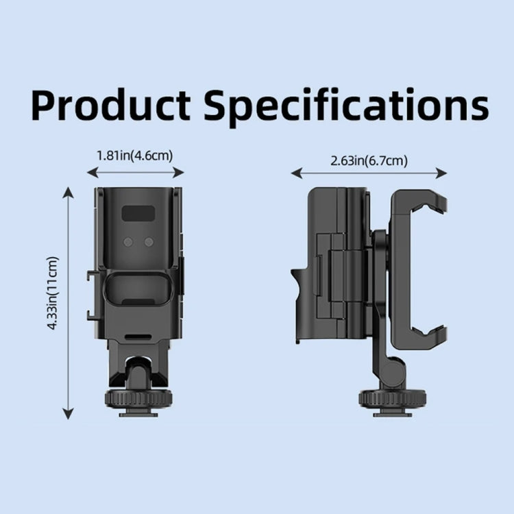For DJI Osmo Pocket 3 Phone Holder Expansion Bracket With 3 Cold Shoe Port(Black) by bashfashion