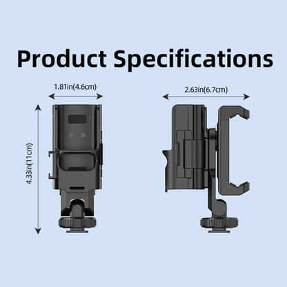 For DJI Osmo Pocket 3 Phone Holder Expansion Bracket With 3 Cold Shoe Port(Black) by bashfashion