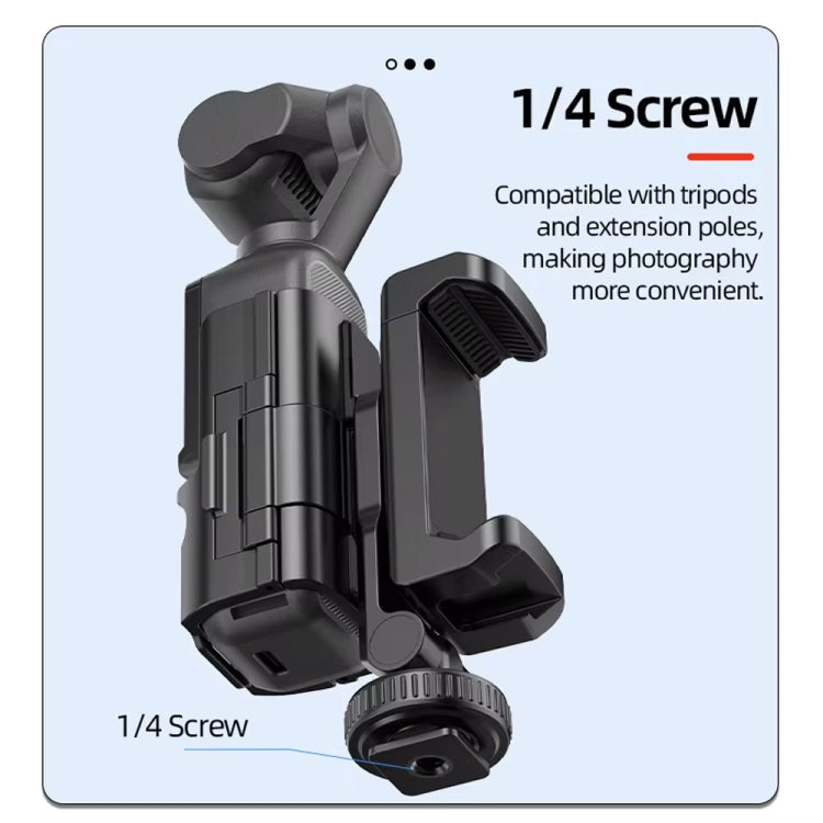 For DJI Osmo Pocket 3 Phone Holder Expansion Bracket With 3 Cold Shoe Port(Black) by bashfashion