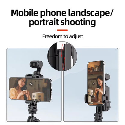 For DJI Osmo Pocket 3 Phone Holder Expansion Bracket With 3 Cold Shoe Port(Black) by bashfashion