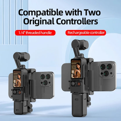 For DJI Osmo Pocket 3 Phone Holder Expansion Bracket With 3 Cold Shoe Port(Black) by bashfashion