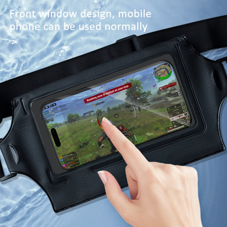 IPX8 Waterproof Mobile Phone Waist Bag Fishing Mountaineering Cycling Sports Chest Bag(Gray Blue) by bashfashion