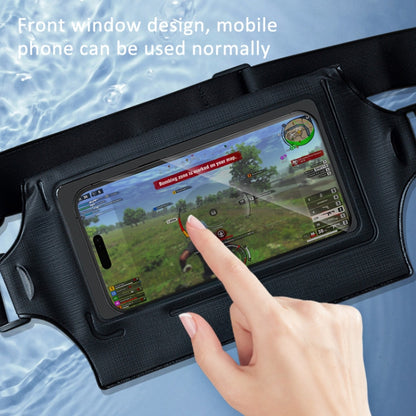 IPX8 Waterproof Mobile Phone Waist Bag Fishing Mountaineering Cycling Sports Chest Bag(Gray Blue) by bashfashion