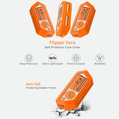 For Flipper Zero Electronic Pet Silicone Full-Cover Protective Case(Orange) by bashfashion