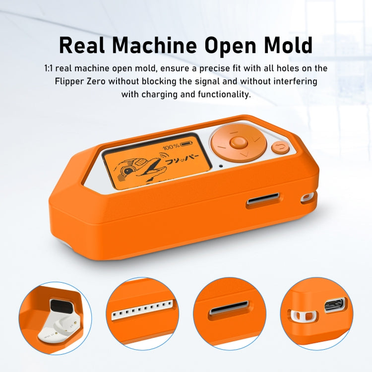 For Flipper Zero Electronic Pet Silicone Full-Cover Protective Case(Orange) by bashfashion