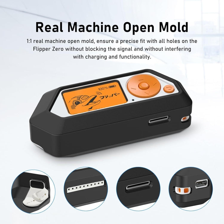 For Flipper Zero Electronic Pet Silicone Full-Cover Protective Case(Black) by bashfashion